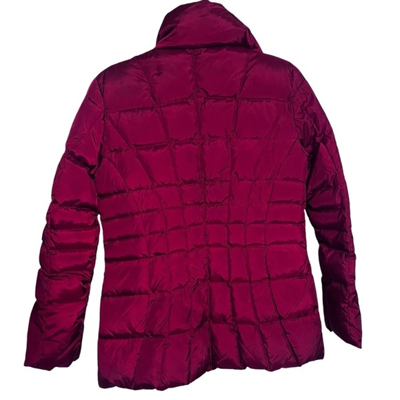 Calvin Klein Maroon Red High Neck Puffer Zip Up Coat sz XS - Picture 3 of 14